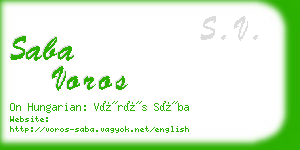 saba voros business card